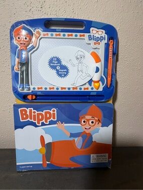 Blippi book & Magnetic drawing board 🆕 perfect for 🚘 trips